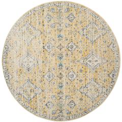 EVOKE, GOLD / IVORY, 6'-7" X 6'-7" Round, Area Rug, EVK224B-7R