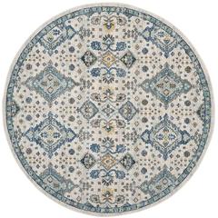 EVOKE, IVORY / LIGHT BLUE, 6'-7" X 6'-7" Round, Area Rug, EVK224C-7R