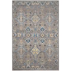 EVOKE, DARK GREY / YELLOW, 8' X 10', Area Rug