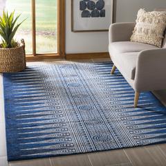 EVOKE, ROYAL / IVORY, 5'-1" X 7'-6", Area Rug, EVK226A-5