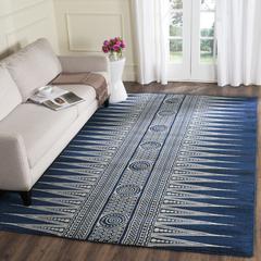 EVOKE, ROYAL / IVORY, 6'-7" X 9', Area Rug, EVK226A-6