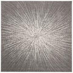 EVOKE, DARK GREY / IVORY, 6'-7" X 6'-7" Square, Area Rug
