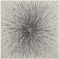 EVOKE, BLACK / IVORY, 5'-1" X 5'-1" Square, Area Rug