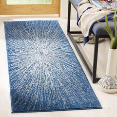EVOKE, NAVY / IVORY, 2'-2" X 11', Area Rug, EVK228N-211