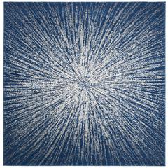 EVOKE, NAVY / IVORY, 5'-1" X 5'-1" Square, Area Rug, EVK228N-5SQ