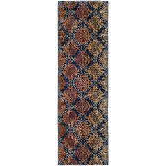 EVOKE, BLUE / ORANGE, 2'-2" X 7', Area Rug, EVK230S-27
