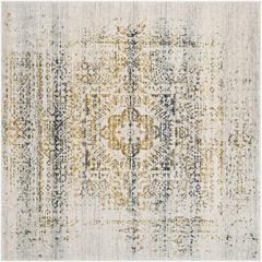 EVOKE, IVORY / BLUE, 6'-7" X 6'-7" Square, Area Rug, EVK232C-7SQ