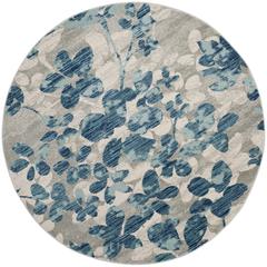 EVOKE, GREY / LIGHT BLUE, 6'-7" X 6'-7" Round, Area Rug
