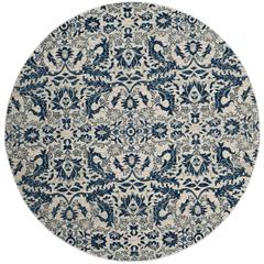 EVOKE, IVORY / BLUE, 6'-7" X 6'-7" Round, Area Rug, EVK238C-7R