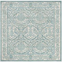 EVOKE, IVORY / LIGHT BLUE, 6'-7" X 6'-7" Square, Area Rug, EVK242C-7SQ