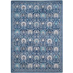 EVOKE, BLUE / IVORY, 6'-7" X 9', Area Rug, EVK251C-6