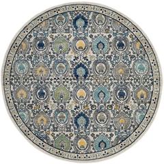 EVOKE, IVORY / GREY, 6'-7" X 6'-7" Round, Area Rug, EVK251D-7R