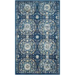 EVOKE, NAVY / IVORY, 3' X 5', Area Rug, EVK252A-3