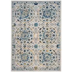 EVOKE, IVORY / BLUE, 6'-7" X 9', Area Rug, EVK252C-6