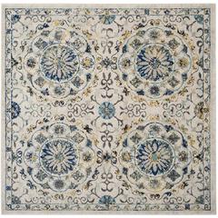 EVOKE, IVORY / BLUE, 6'-7" X 6'-7" Square, Area Rug, EVK252C-7SQ