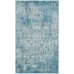 EVOKE, BLUE / IVORY, 3' X 5', Area Rug, EVK256C-3