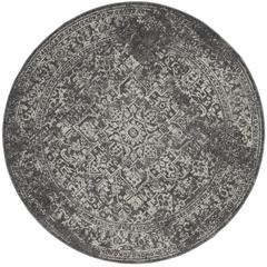 EVOKE, GREY / IVORY, 6'-7" X 6'-7" Round, Area Rug, EVK256D-7R