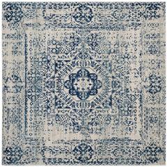 EVOKE, IVORY / BLUE, 5'-1" X 5'-1" Square, Area Rug, EVK260C-5SQ