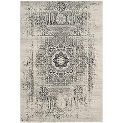 EVOKE, IVORY / BLACK, 5'-1" X 7'-6", Area Rug