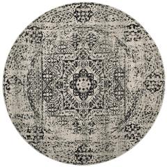 EVOKE, IVORY / BLACK, 6'-7" X 6'-7" Round, Area Rug