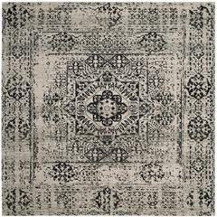 EVOKE, IVORY / BLACK, 6'-7" X 6'-7" Square, Area Rug