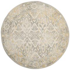 EVOKE, IVORY / GREY, 5'-1" X 5'-1" Round, Area Rug, EVK264D-5R