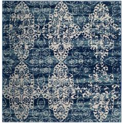 EVOKE, ROYAL / IVORY, 5'-1" X 5'-1" Square, Area Rug, EVK266F-5SQ