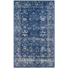EVOKE, NAVY / IVORY, 2'-2" X 4', Area Rug, EVK270A-24