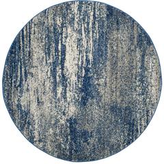 EVOKE, NAVY / IVORY, 5'-1" X 5'-1" Round, Area Rug, EVK272A-5R
