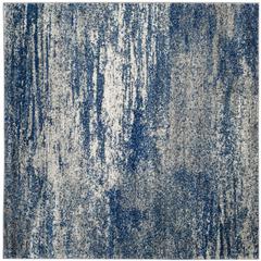 EVOKE, NAVY / IVORY, 5'-1" X 5'-1" Square, Area Rug, EVK272A-5SQ