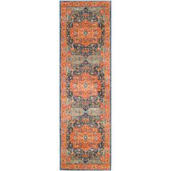EVOKE, BLUE / ORANGE, 2'-2" X 7', Area Rug, EVK275C-27