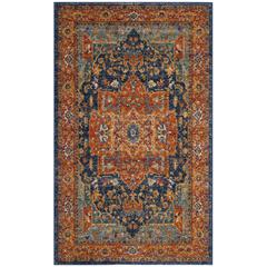EVOKE, BLUE / ORANGE, 3' X 5', Area Rug, EVK275C-3