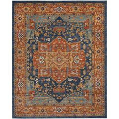 EVOKE, BLUE / ORANGE, 11' X 15', Area Rug