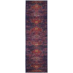 EVOKE, BLUE / FUCHSIA, 2'-2" X 11', Area Rug
