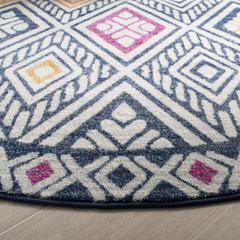 EVOKE, NAVY / IVORY, 6'-7" X 6'-7" Round, Area Rug, EVK286N-7R