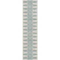 EVOKE, IVORY / TEAL, 2' X 8', Area Rug