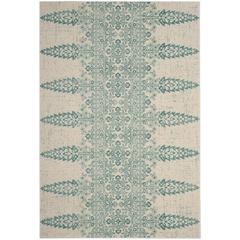 EVOKE, IVORY / TEAL, 5'-1" X 7'-6", Area Rug