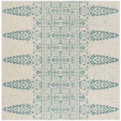 EVOKE, IVORY / TEAL, 6'-7" X 6'-7" Square, Area Rug