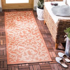 COURTYARD, TERRACOTTA / NATURAL, 4' X 5'-7", Area Rug, CY2653-3202-4