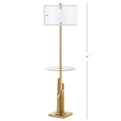 Ambrosio 61-Inch H Floor Lamp Side Table, Brass/Gold