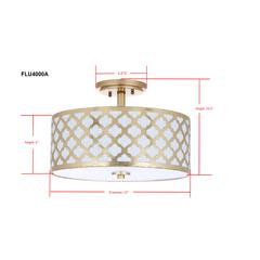 Kora Quatrefoil 3 Light 15-Inch Dia Gold Flush Mount , Gold Leaf