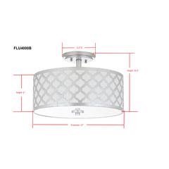 Kora Quatrefoil 3 Light 15-Inch Dia Silver Flush Mount , Silver Leaf