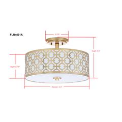 Vera Chain-Link 3 Light 15.5-Inch Dia Gold Flush Mount , Gold