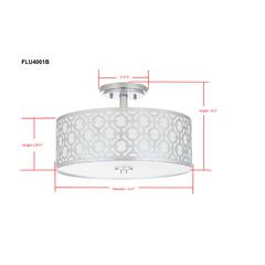 Vera Chain-Link 3 Light 15.5-Inch Dia Silver Flush Mount , Silver