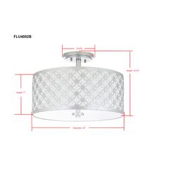 Hutch 3 Light 16-Inch Dia Silver Flush Mount , Silver