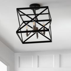 Matias Flush Mount, Black/Nickel