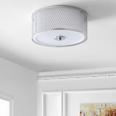 Braydon Flush Mount, Chrome/White