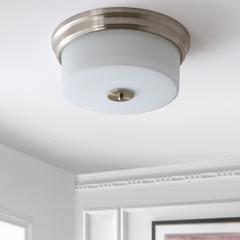 Dalen Flush Mount, Brush Nickel/White