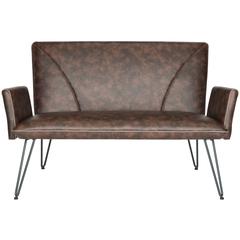 JOHANNES MID CENTURY MODERN LEATHER SETTEE, FOX1701A
