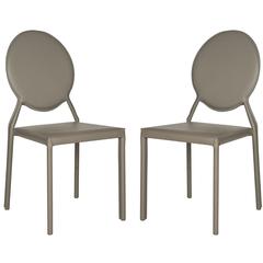 WARNER 37''H ROUND BACK LEATHER SIDE CHAIR, FOX2018H-SET2